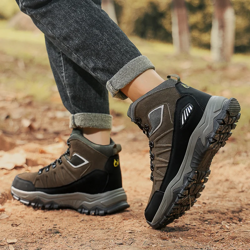 ⏰ 70% OFF Limited Time – Men's Warm Orthopedic Hiking Work Boots – Non-Slip All-Terrain Grip, Impact & Puncture Resistant, Wide Toe Arch Ankle Support, For Multiple Occasions